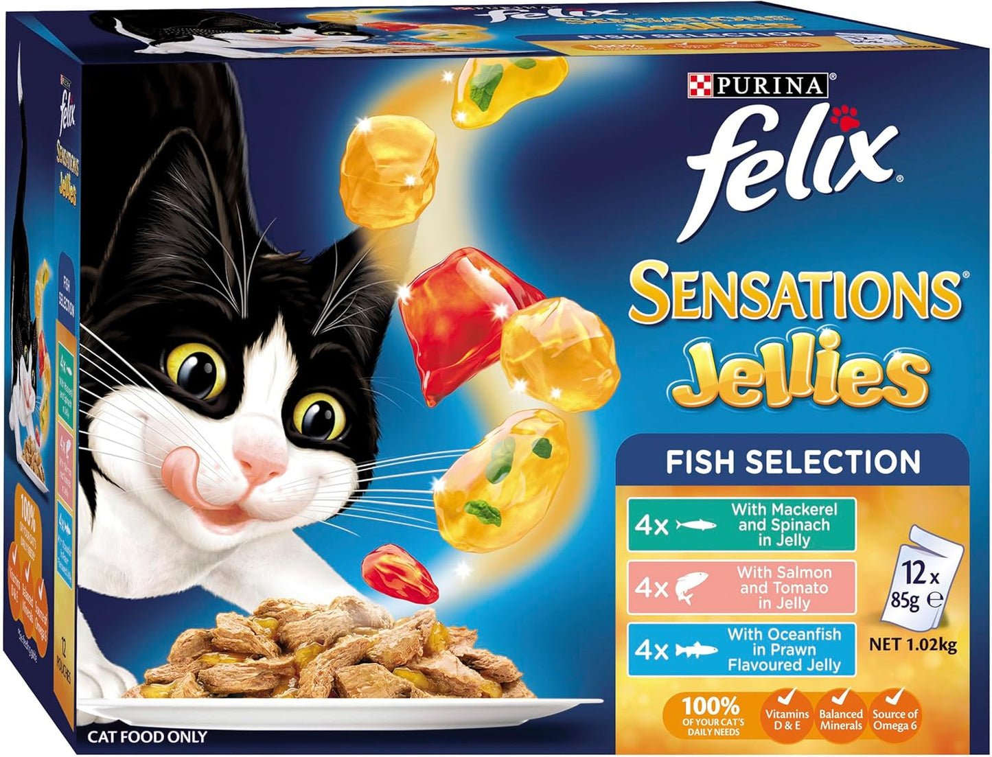 FELIX Sensations Wet Cat Food Fish Selection Jellies 60x85g