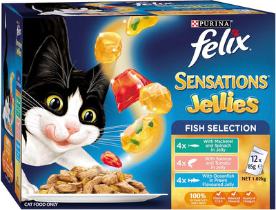 FELIX Sensations Wet Cat Food Fish Selection Jellies 60x85g