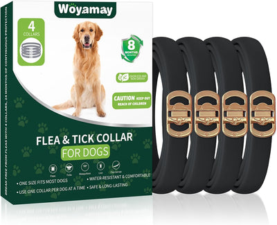 4 Pack Flea Collar for Dogs, Dog Flea and Tick Treatment, 8 Months Protection