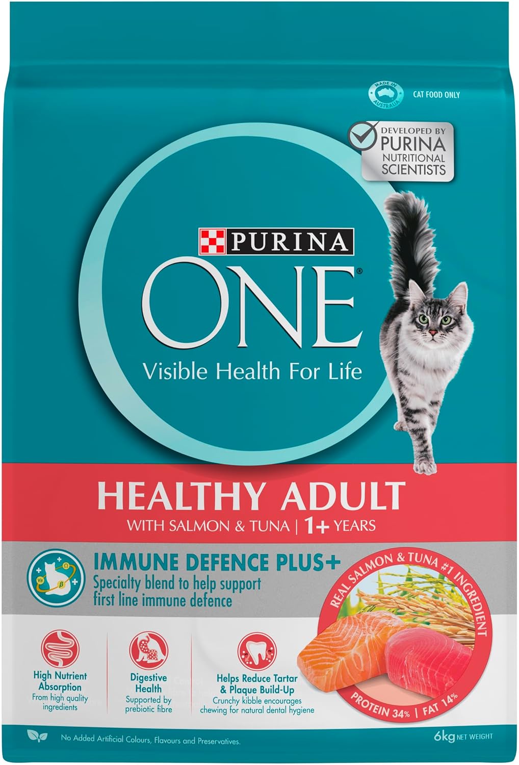 PURINA ONE Adult Dry Cat Food Salmon & Tuna 6kg