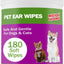 180 Count Dog Ear Cleaner Wipes ,Dog Ear Wipes ,Gently Remove Ear Wax, Debris