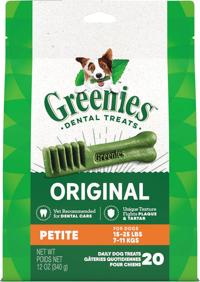 GREENIES Canine Dental Dog Treats Original Petite 20 Chews 340g