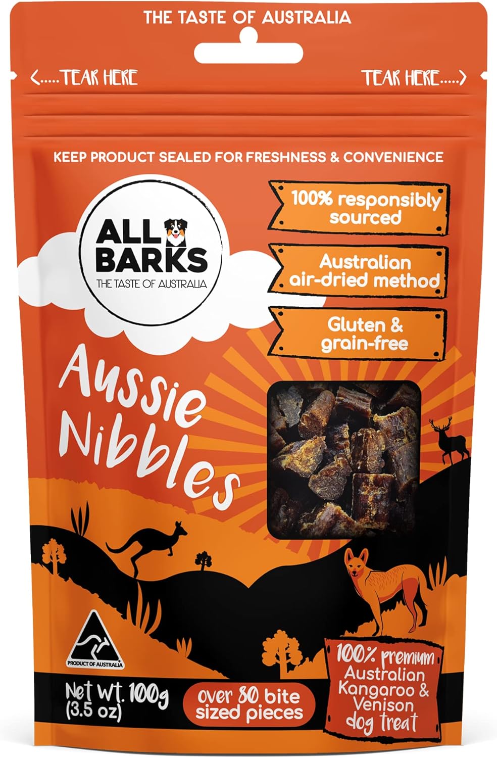 Aussie Nibbles - 100% Aussie Venison and Kangaroo - 100g