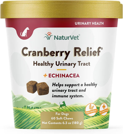 NaturVet CRANBERRY RELIEF + Echinacea Soft Chew Dogs Urinary Tract (CUP) - 60 ct