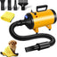 Pet Grooming Dryer, Adjustable Speed & Temperature Control Yellow Dog Blow Dryer, High Velocity Dog Hair Dryer with 4 Nozzles（Yellow