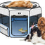 X-ZONE PET Portable Foldable Pet Dog Cat Playpen Crates Kennel/Premium 600D Oxford Cloth,Removable Zipper Top, Indoor and Outdoor Use (Large, Blue)