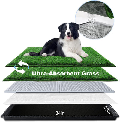 HQ4US 4LEGS Dog Grass Pad with Tray Large 34’’×23’’