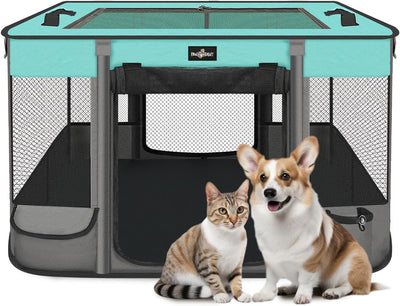 Foldable Pet Kitten Playpen, Waterproof Portable Cat Dog Playpen Kennel Tent for Small Dog Cat