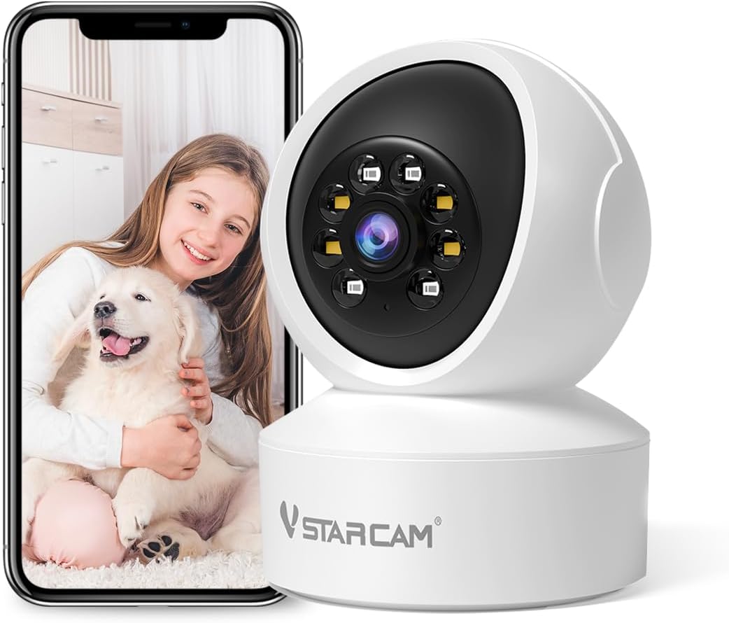 VSTARCAM Indoor Security Camera,2K HD WiFi Camera,Baby Camera,360° PTZ Camera,Dog Camera,Pet Camera,Baby Monitor,Night Vision(Led Camera CS49L)