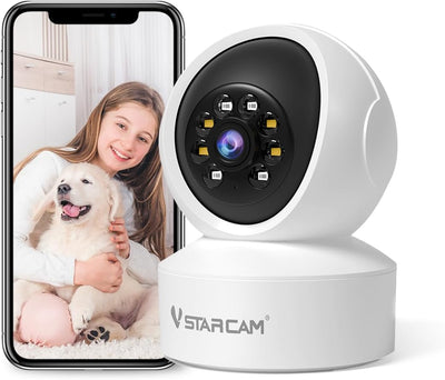 VSTARCAM Indoor Security Camera,2K HD WiFi Camera,Baby Camera,360° PTZ Camera,Dog Camera,Pet Camera,Baby Monitor,Night Vision(Led Camera CS49L)