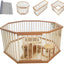 LIODUX Dog Playpen Indoor Pet Enclosure Fence Outdoor Portable Puppy Exercise Pen with Door 8/10 (8 Panels)