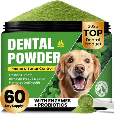 Dog Teeth Cleaning Powder, Dog Dental Powder and Cats Breath Freshener, Plaque Off Pet Tooth Cleaning lab co