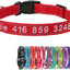 Yonsbox Red Reflective Custom Personalised Dog Collar Embroidered with Name Phone Number M-L