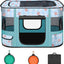 Foldable Dog Playpen Indoor,Expandable Puppy Playpen,(S 27"L x 19"W x 17"H, Blue)