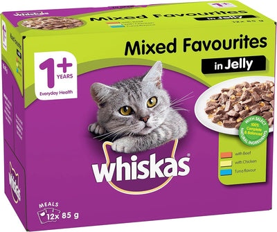 whiskas Favourites Jelly Cat Wet Food 85 g (Pack of 60)