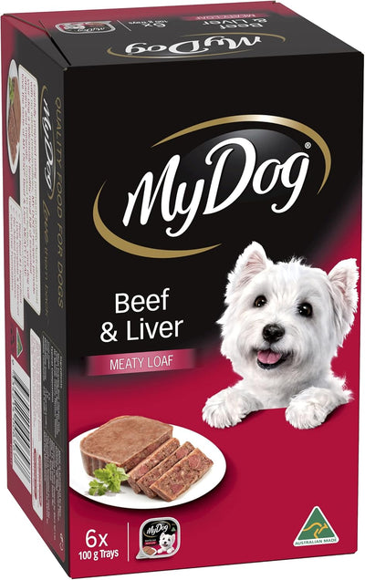 Adult Wet Dog Food Beef & Liver Meaty Loaf 6 x 100g Trays