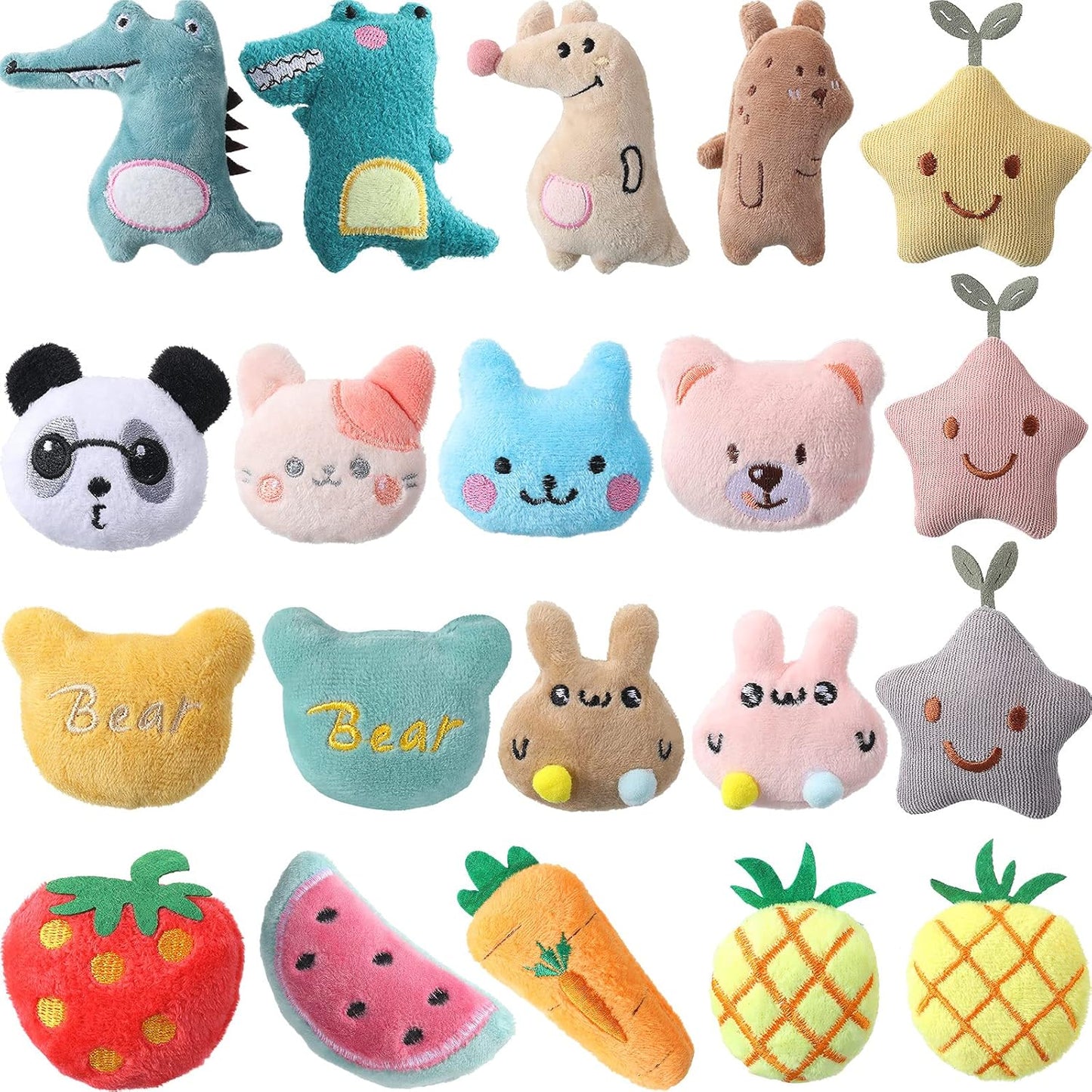 20 Pieces Catnip Toys for Indoor Cat Plush Cat Chew Toys