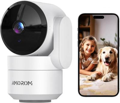 Indoor Camera for Home Security Dog Camera 360°, Pet Cameras with Pan&Tilt, Night Vision, Motion Detection, 2.4GHz WiFi