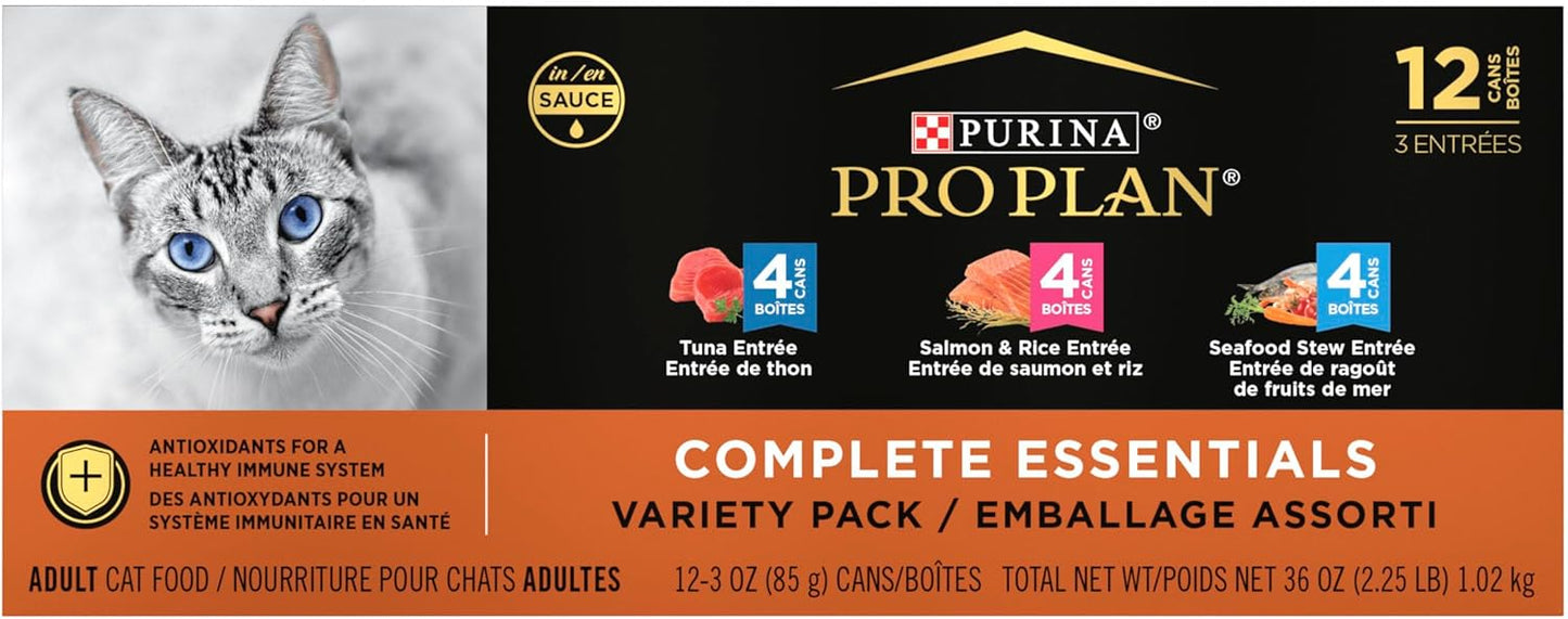 PRO PLAN Wet Cat Food Seafood Favourites Variety Pack 24x85g