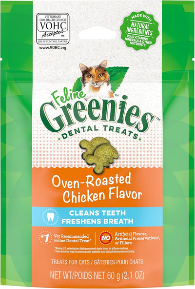 GREENIES Feline Dental Cat Treats Oven-Roasted Chicken Flavour 60g