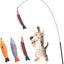 PAZ'S GIFT Cat Wand Toys - 3 Piece Catnip Wiggle Sounding Toys for Interactive Indoor Play