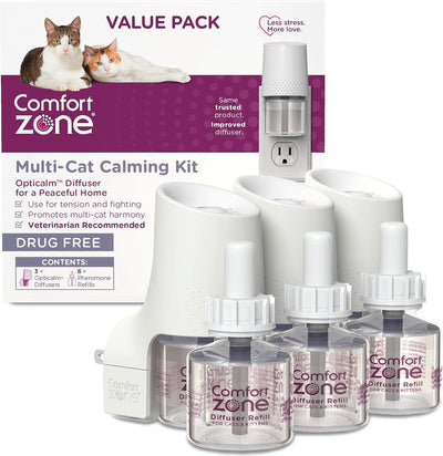 COMFORT ZONE Value Kit; 3 Multicat Diffusers & 6 Refills