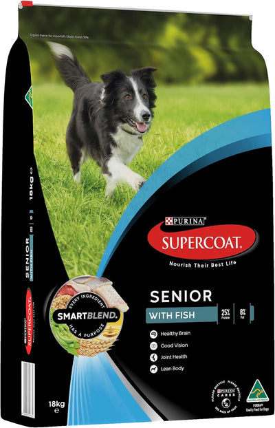 Purina Supercoat Senior Fish Dry Dog Food 18 Kg