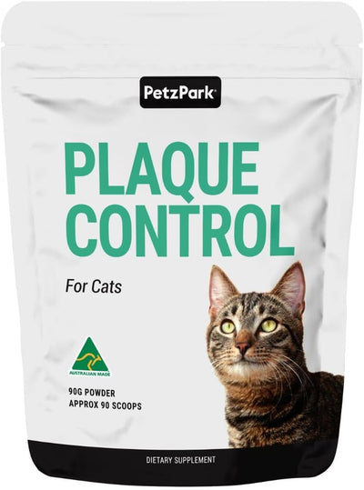 Petz Park Plaque Control for Cats Australian Made - Cat Dental Care - Feline Tartar Removal Cat Supplement - Cat Food Topper