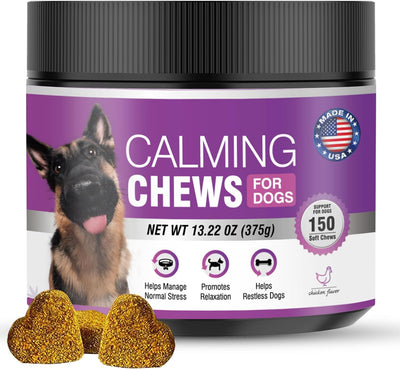 Hemp Calming Chews for Dogs 150PCs Dog Calming Treats and Bites with Hemp Oil - Anxiety and Stress Relief