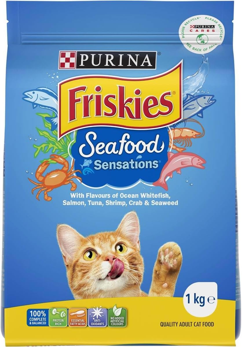 Purina Friskies Seafood Sensations Adult Dry Cat Food 1 kg