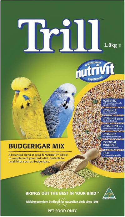 Trill Budgerigar Seed Mix Bird Food 1.8 kg