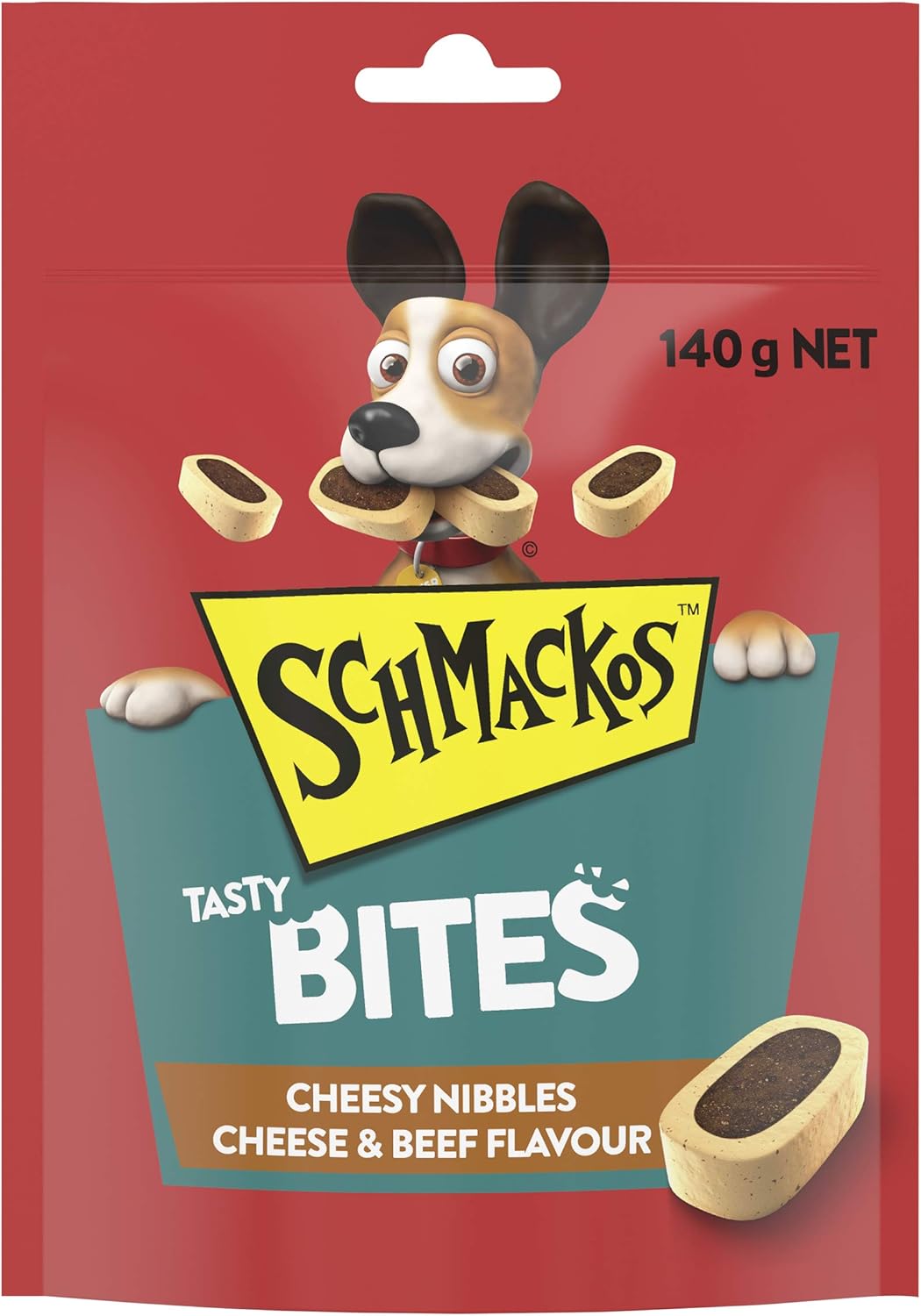 SCHMACKOS Tasty Bites Cheese & Beed Flavour 140g, 6 Pack