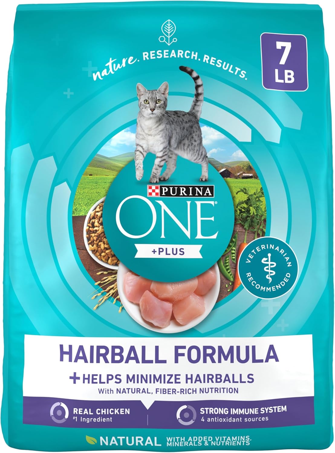 Purina ONE Hairball, Natural Dry Cat Food, Hairball Formula - 7 lb. Bag