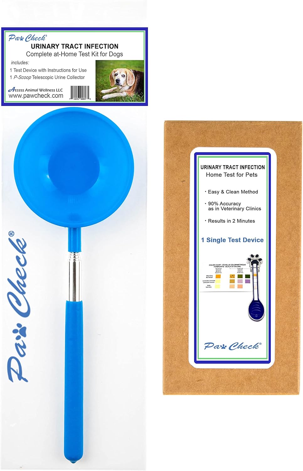 UTI Test Kit for Dogs with Reusable P-Scoop Telescopic Urine Collector