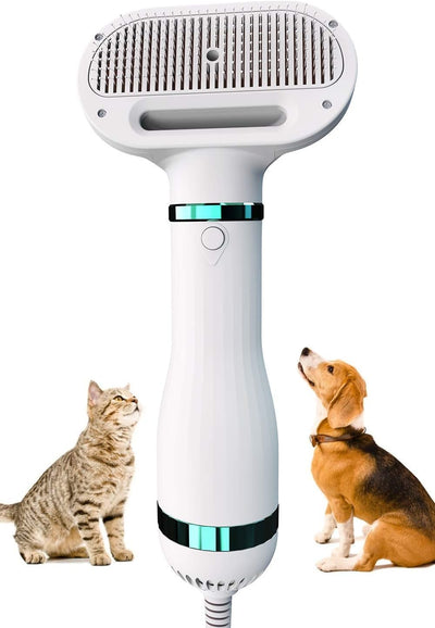Pet Hair Dryer with Dog Slicker Brush, 2-IN-1 Pet Grooming Brush Dog