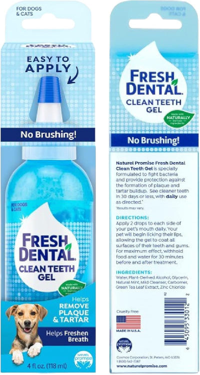 Fresh Dental Dog Toothpaste for Teeth Cleaning,Made in USA, 4oz.