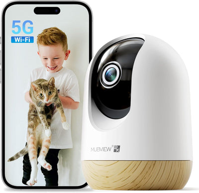 MUBVIEW 5G WiFi Indoor Security Camera No Subscription, Local&Cloud Storage