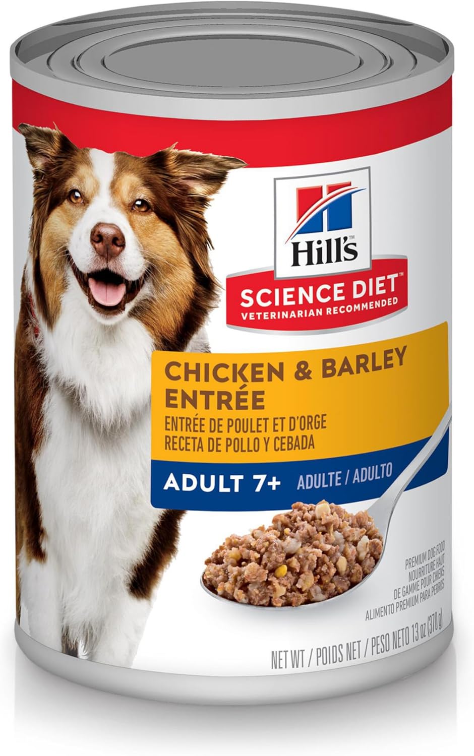 Hill's Science Diet Adult 7+ Senior Wet Dog Food, Chicken & Barley Entrée, 370g, 12 Pack, Canned Dog Food