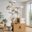 Heybly Cat Tree with Litter Box Enclosure, Modern 162cm Hidden Cat Tower for Indoor Cats,White Oak