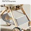 Twin Pet Stroller for 2 Cats & Dogs – Foldable  with Lightweight Aluminum Alloy Frame, Adjustable Design, Portable Pet Pushchair for Small Dogs & Cats,Khaki