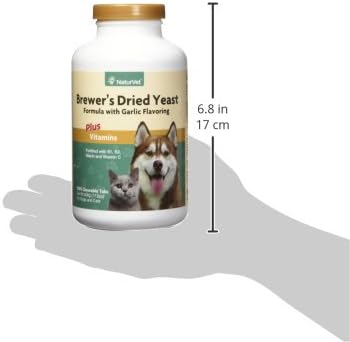 NaturVet Brewer's Dried Yeast Formula with Garlic Flavoring Plus Vitamins for Dogs and Cats, 1000 ct