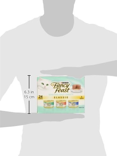 Purina Fancy Feast Grain Free Pate Wet Cat Food Variety Pack, Seafood Classic Pate Collection - (24) 3 oz. Cans