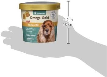 NaturVet Omega-Gold Plus Salmon Oil for Dogs, 90 ct Soft Chews, Made in USA