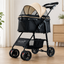Premium Foldable Pet Stroller for Cats & Small Dogs With storage basket and lightweight