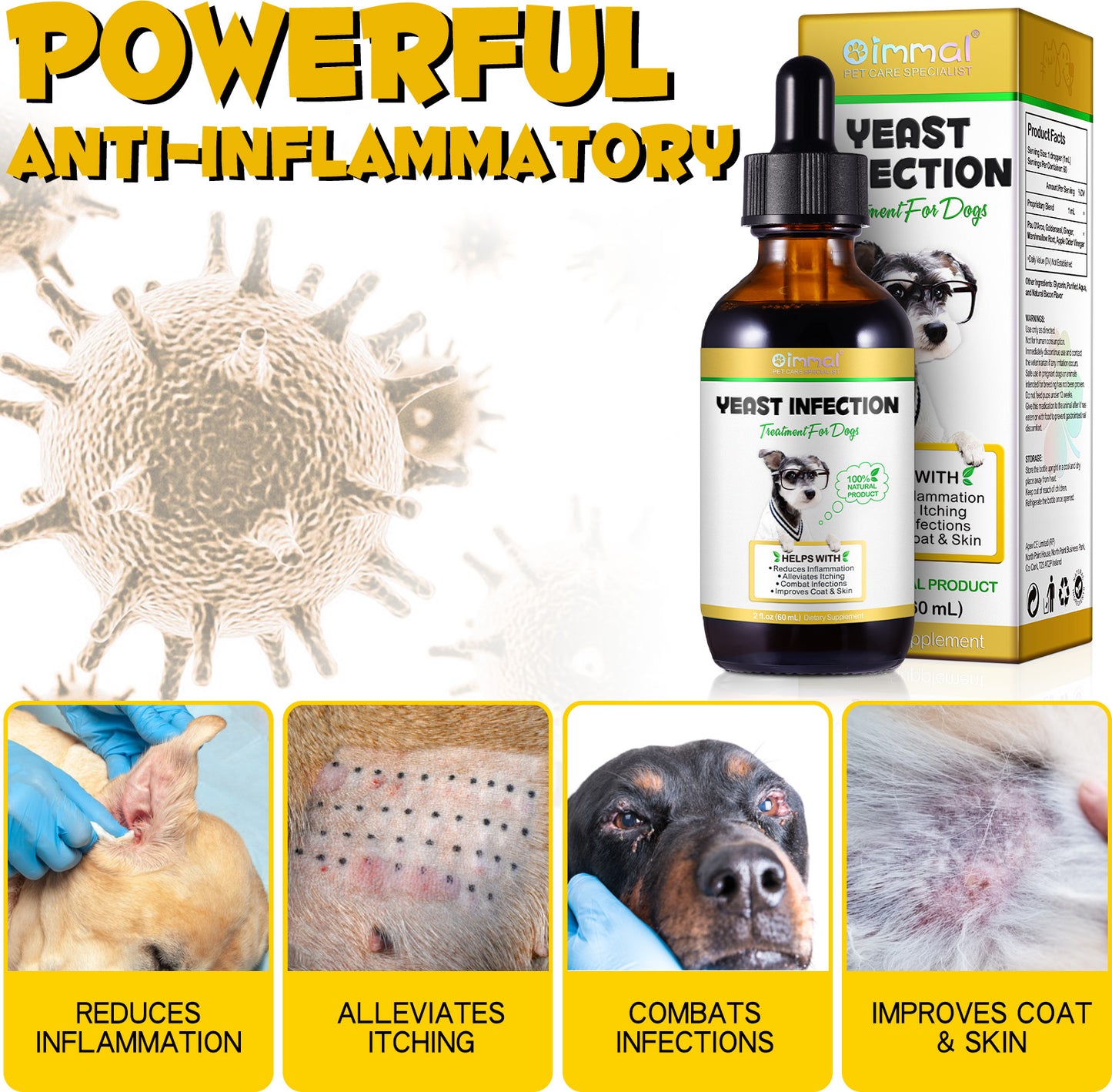 Dog Yeast Infection Treatment Drops – Anti-Itch, Skin & Immune Support