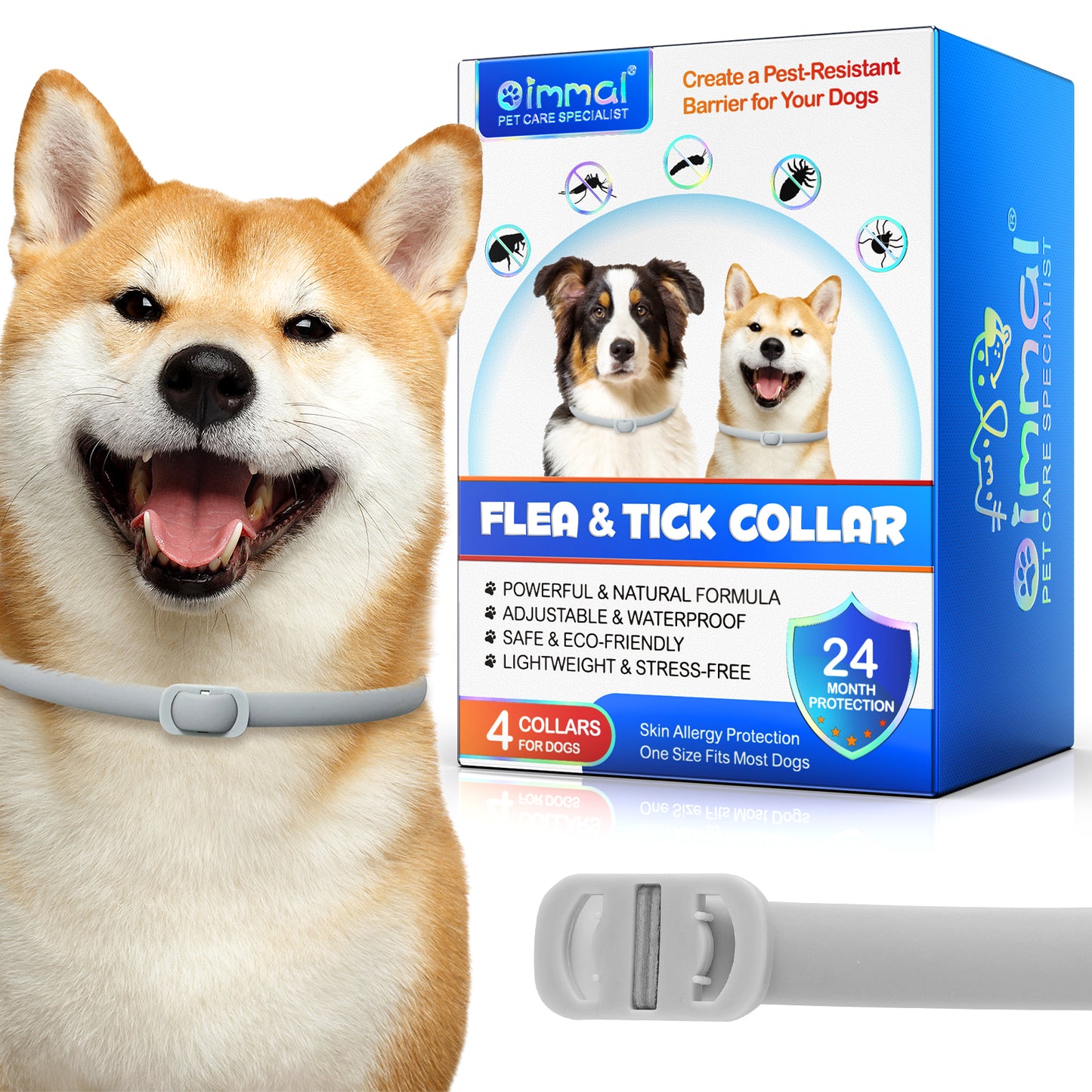 Flea & Tick Collar for Dogs – Long-Lasting Pest Protection, Waterproof & Adjustable