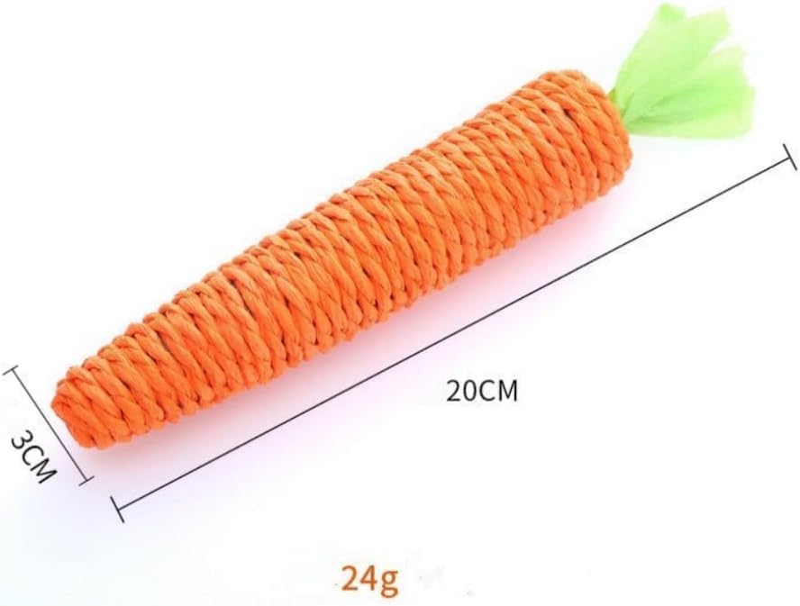 Cat Chew Toys, 2Pcs Carrot Shapes Cat Rope Toys with Sounding Parcels Interactive