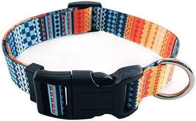 Geometric Dog Collar,Soft Adjustable Pet Collar,Boho Pattern Dog Collars(Medium)