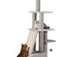 Petzly Cat Tower, 125cm Cat Tree for Indoor Large Cats, Multi-Level Condo with Ladder, Hideaways, Pompoms and Toy, Grey