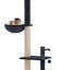 Pawz Large Cat Tree Tower Condo for Indoor Cats, Scratching Post, Soft Plush Multi-Level Climbing Tree, Activity Center, Cat Condo and Big Hammock, House, Dangling Ball, Adjustable Height 230CM-275CM